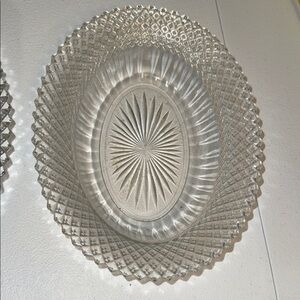 Miss America Depression Crystal Glass Platter 
   Anchor Hocking